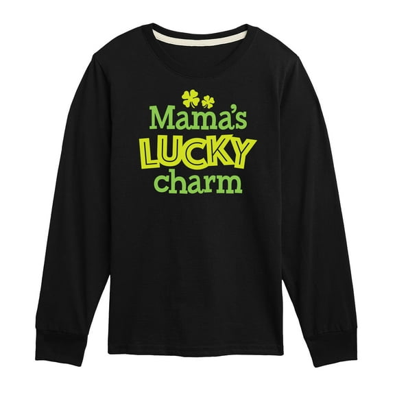 Instant Message - St. Patrick's Day - Mama's Lucky Charm - Toddler And Youth Long Sleeve Graphic T-Shirt