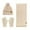 Beige, variant on 3 Pcs Winter Satin Silk Lined Beanie Hat Long Knit Scarf Touchscreen Wool Gloves Set for Women Men