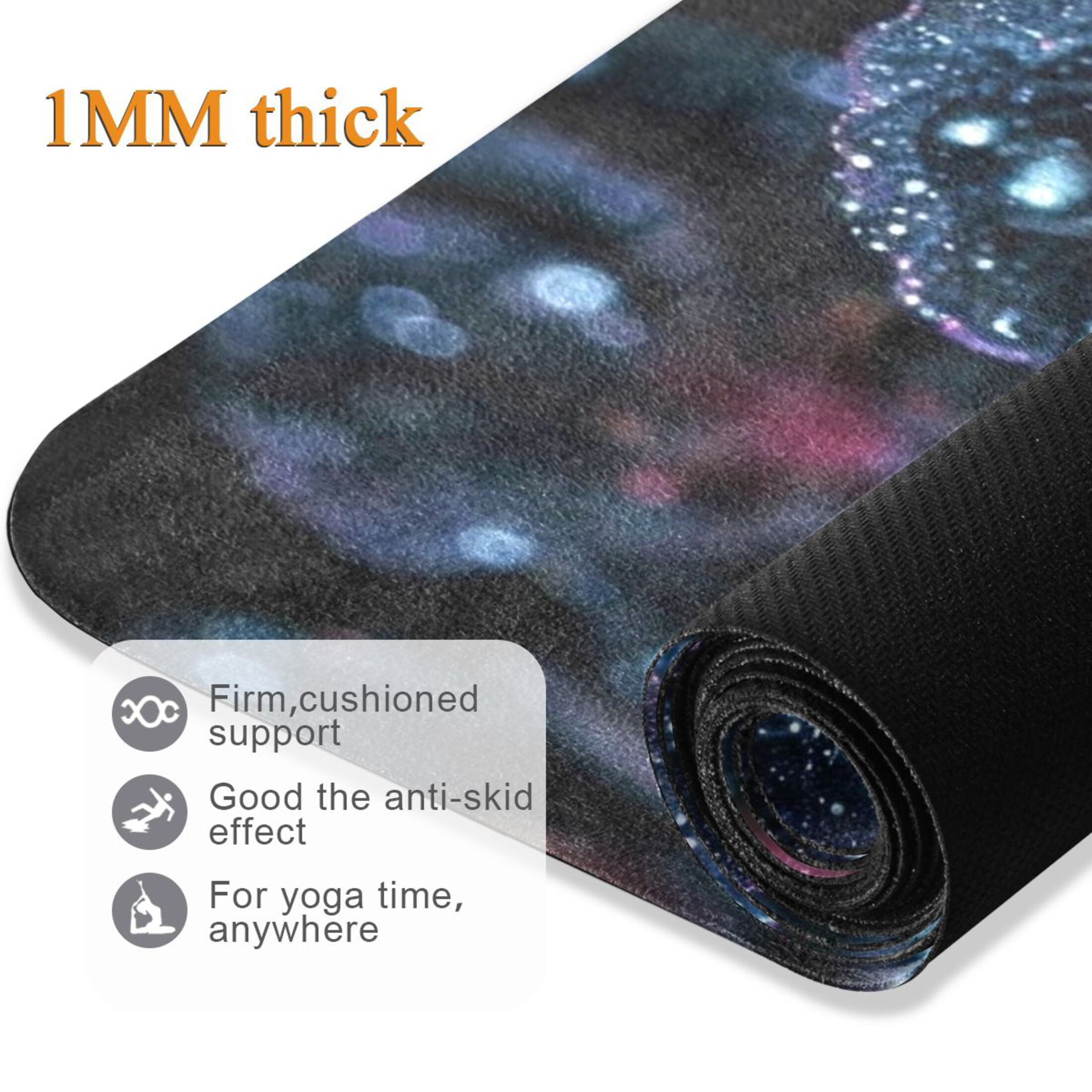 BZSMCE Yoga Mat Women Fitness Mat Galactic Bloom Pattern