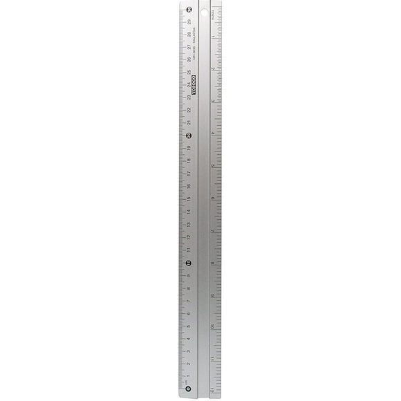 12 inch / 30 cm Anti-Slip Aluminum Ruler- Pack of 6