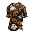 thumbnail image 2 of Mens Halloween Shirts Short Sleeve Crew Neck Pumpkin Bat Pullovers Causal Loose Funny Tees, L, 2 of 7
