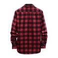 thumbnail image 4 of Plaid Shirts Men Casual Trendy Plus Size Baggy Long Sleeve Button Down Lapel Shirt Loose Fall Breathable Lightweight Jackets for Men Red 41, 4 of 6