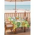 thumbnail image 2 of Outdoor Tablecloth with Umbrella Hole for Patio/Picnic/Party/Camping, Cute Green Umbrella Waterproof Table Cloth Rectangle Table Cover Washable, Cartoon Rain Boots Yellow Ombre (52"x 70"), 2 of 8