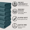 thumbnail image 6 of Adobella 6 Premium Turkish Bath Collection Hand Towels, 100% Combed Turkish Cotton, 600 GSM, 16 x 28 inch, Teal Green (Set of 6), 6 of 7