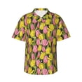 thumbnail image 1 of Balery Tulips Flowers Camisas hawaianas de manga corta para hombre, camisas playeras de corte holgado, camisas de vacaciones con botones,Medium, 1 of 7