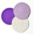 thumbnail image 2 of Potholders Set Trivets Set 100% Pure Cotton (Set of 3) Stylish Coasters, Hot Pads, Hot Mats by Diameter 7 Inches (Gray), 2 of 5