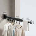 thumbnail image 3 of Holloyiver Wall Mounted Clothes Hanger Rack, Retractable Clothes Drying Rack, Space-Saver, Laundry Drying Rack, Collapsible for Laundry, Balcony, Mudroom, Bedroom, Black, 3 of 9