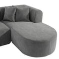 thumbnail image 5 of GDF Studio Modern Curved 4 Seater Sectional Sofa with 4 Cushions, Stylish Stitching, Grey, 5 of 13