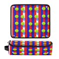 thumbnail image 5 of Hair Tools Storage with Heat Resistant Mat- Red and Blue Stripes Printed Curling Iron Travel Bag/Flat Iron Case for Women, 5 of 8