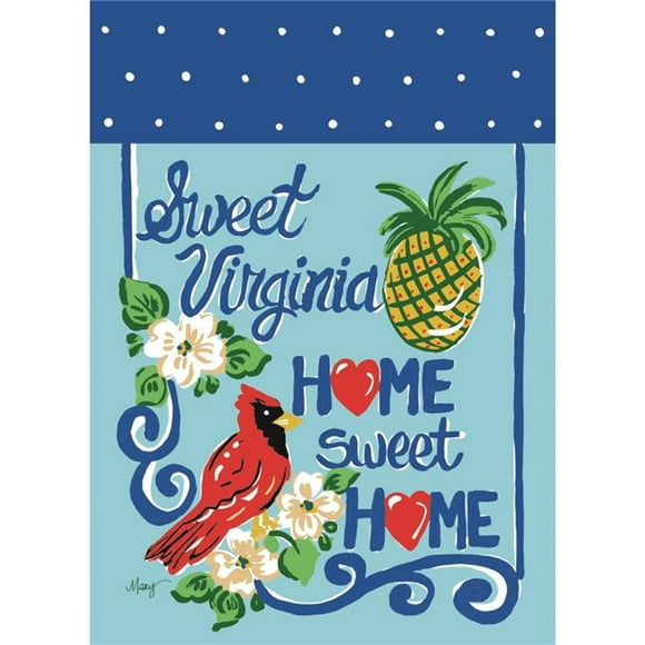Magnolia Garden Flags M010048 13 x 18 Po Home Sweet Home Jute Jute de Virginie Drapeau de Jardin