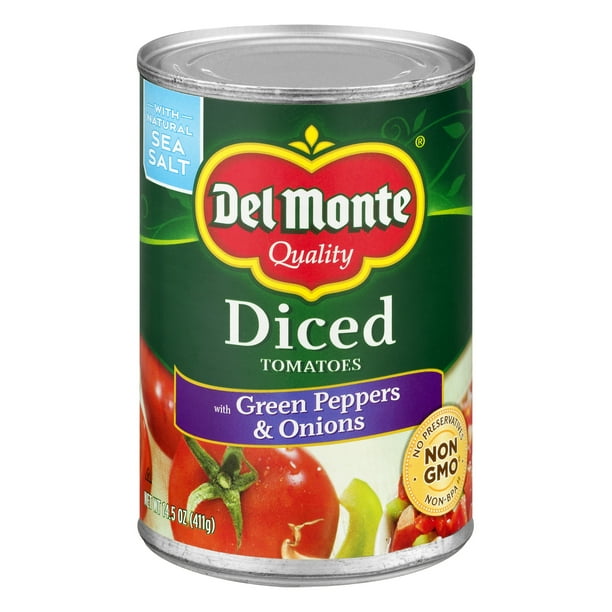Del Monte Diced Tomatoes With Green Peppers & Onions, 14.5 oz Walmart