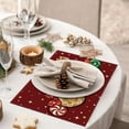 thumbnail image 6 of Christmas Placemats Set of 6, 12x18 Inch Red Candy Table Mats, Seasonal Winter Xmas Holiday Table Decors for Home Kitchen Dining Party 25xmas, 6 of 7