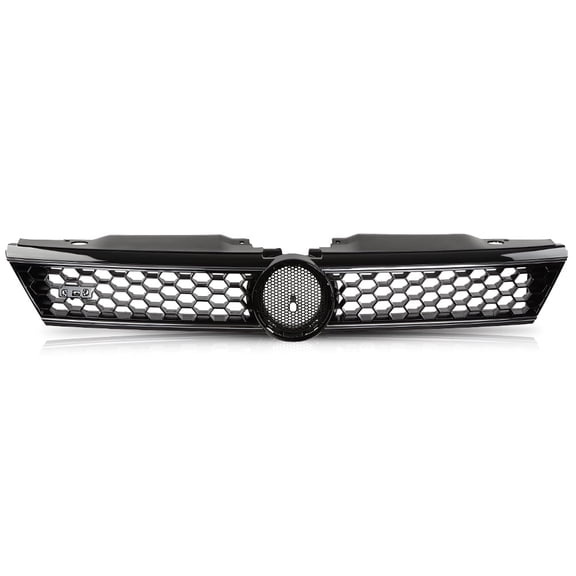 CROSSDESIGN Front Grille Trim Gloss Black Honeycomb W/Chrome Fit for Volkswagen Jetta 2011-2014