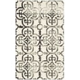 thumbnail image 2 of Safavieh Dip Dye Flower Distressed Wool Area Rug, Ivory/Charcoal, 3' x 5', 2 of 7