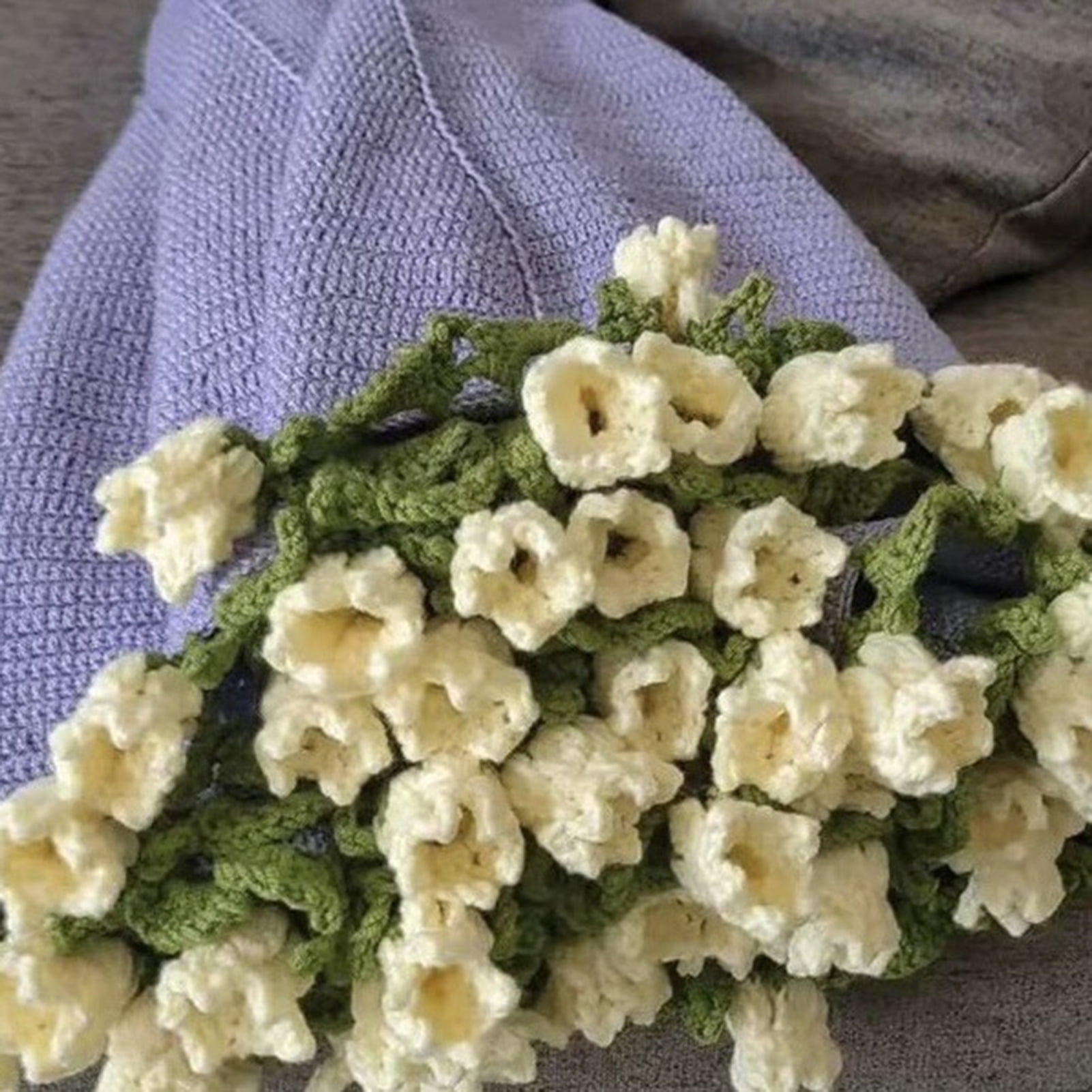 ZenCart DIY Crochet Flowers Blanket Rose Bouquet Blanket Crocheting Kit Bouquet Throw Blanket Craft Kit for Mother's Day Birthday Gift Home Decor