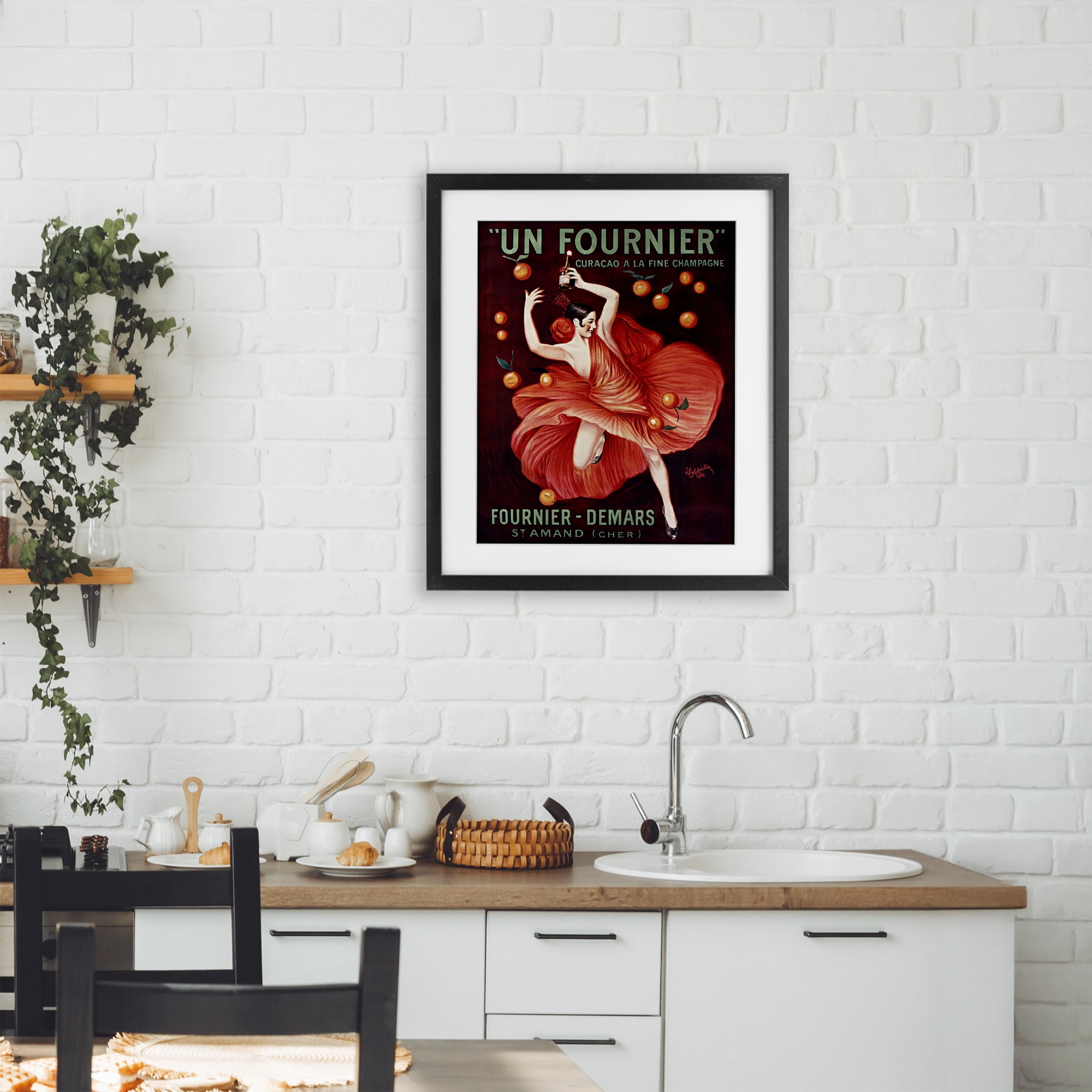 Stupell Industries Vintage Champagne Dancer in Red Black Framed Print Under Glass, design by Leonetto Cappiello