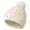 Beige, variant on Unisex LED Beanie with Pom-Pom, USB Rechargeable Twist Knitted Hat with Light, Stocking Cap Stuffers Gifts for Men Women (Beige)