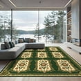 thumbnail image 2 of ODIKA 6'x9' Ultra-Soft Area Rug, Vinyl Traditional Vintage Ornamental Featuring Curling Vines Flower None Washable, Bare feet friendly, Silk-Touch for Guest Room, Bedroom, 2 of 7