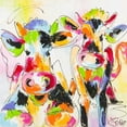 thumbnail image 2 of Fiore, Art 15x15 White Modern Wood Framed Museum Art Print Titled - Cows sing, 2 of 4