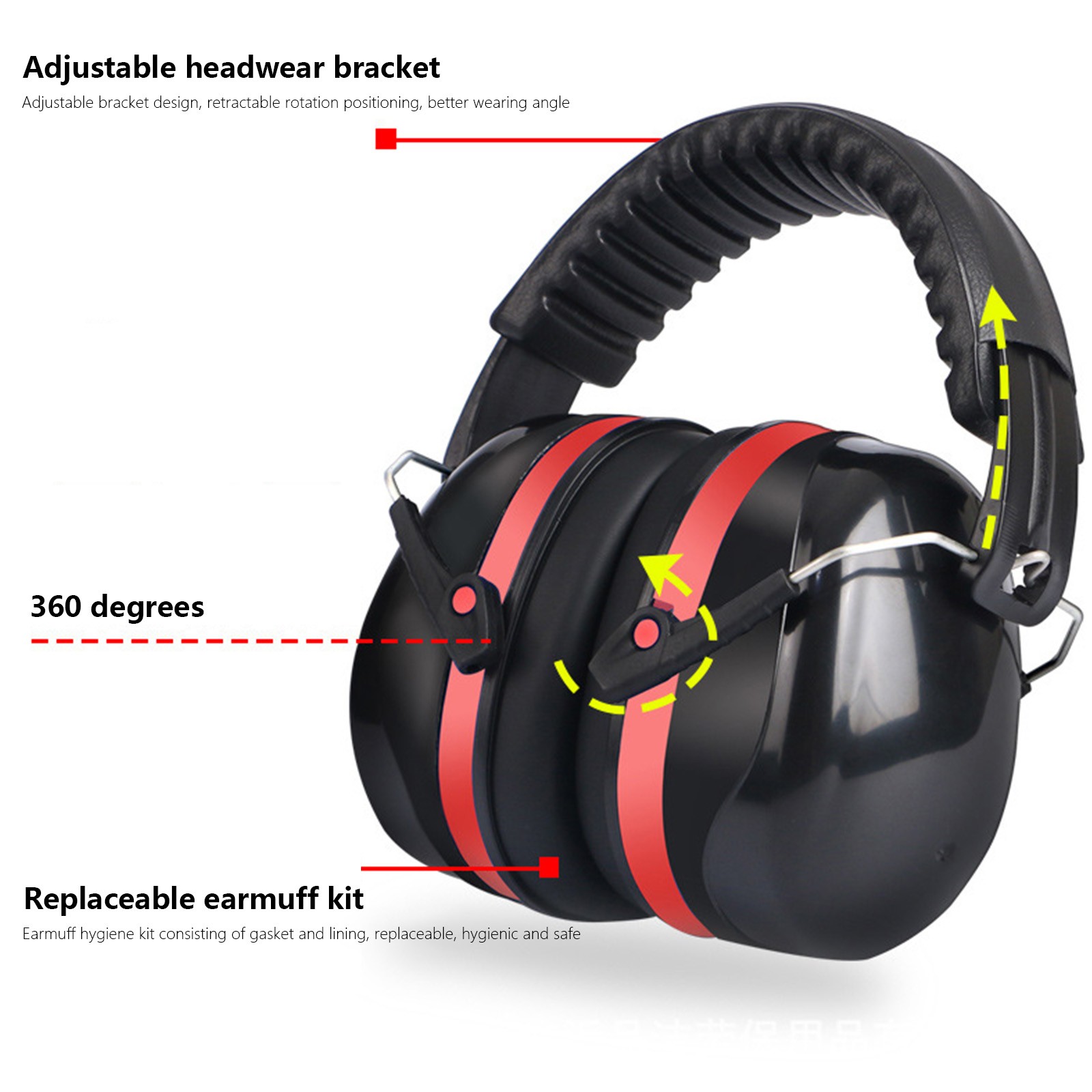 amlbb Noise Reduction Safe Ear Muffs, Hearing Protection Earmuffs, NRR 28dB Noise  Sound Protection Headphones For Mowing Construction Woodwork Adult Kids on  Clearance