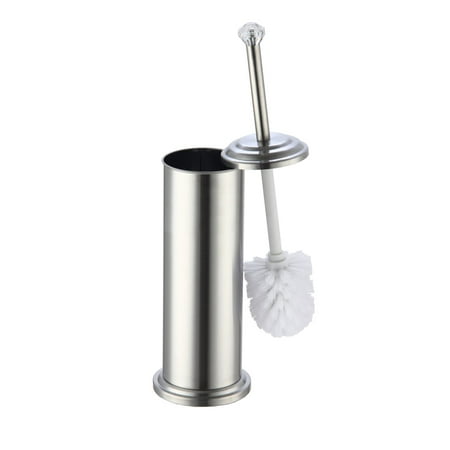 Stainless Steel Toilet Brush Holder with Diamond Top, for Bathroom Storage – Heavy Duty, Deep Cleaning, Silver, High in quality and best in class By Home