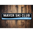 thumbnail image 2 of Ski Club Est Date Aluminum Metal Decor Sign - 4x18 inches, 2 of 4