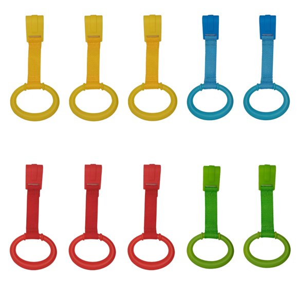 Help the Baby Learn to Stand Up And Pull the Ring On the Crib Fence
