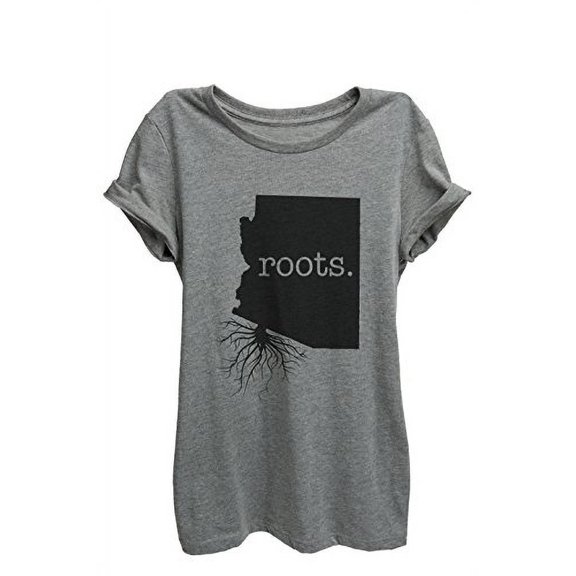 Home Roots State Arizona Womens Relaxed T-Shirt Tee Heather Grey - 2XL