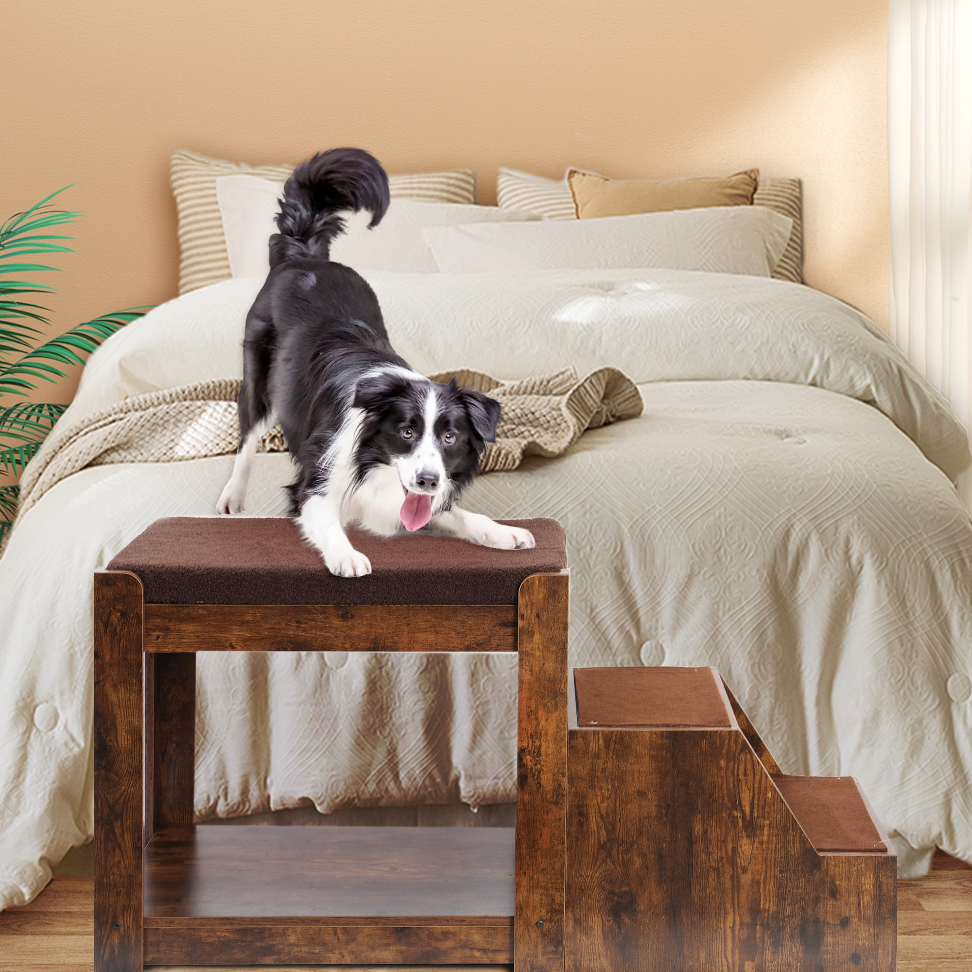 FFZ Pet Bunk Bed Removable Step Dogs Cats Multi-Level Window Perch Platform Cushion Scratch Pad Indoor