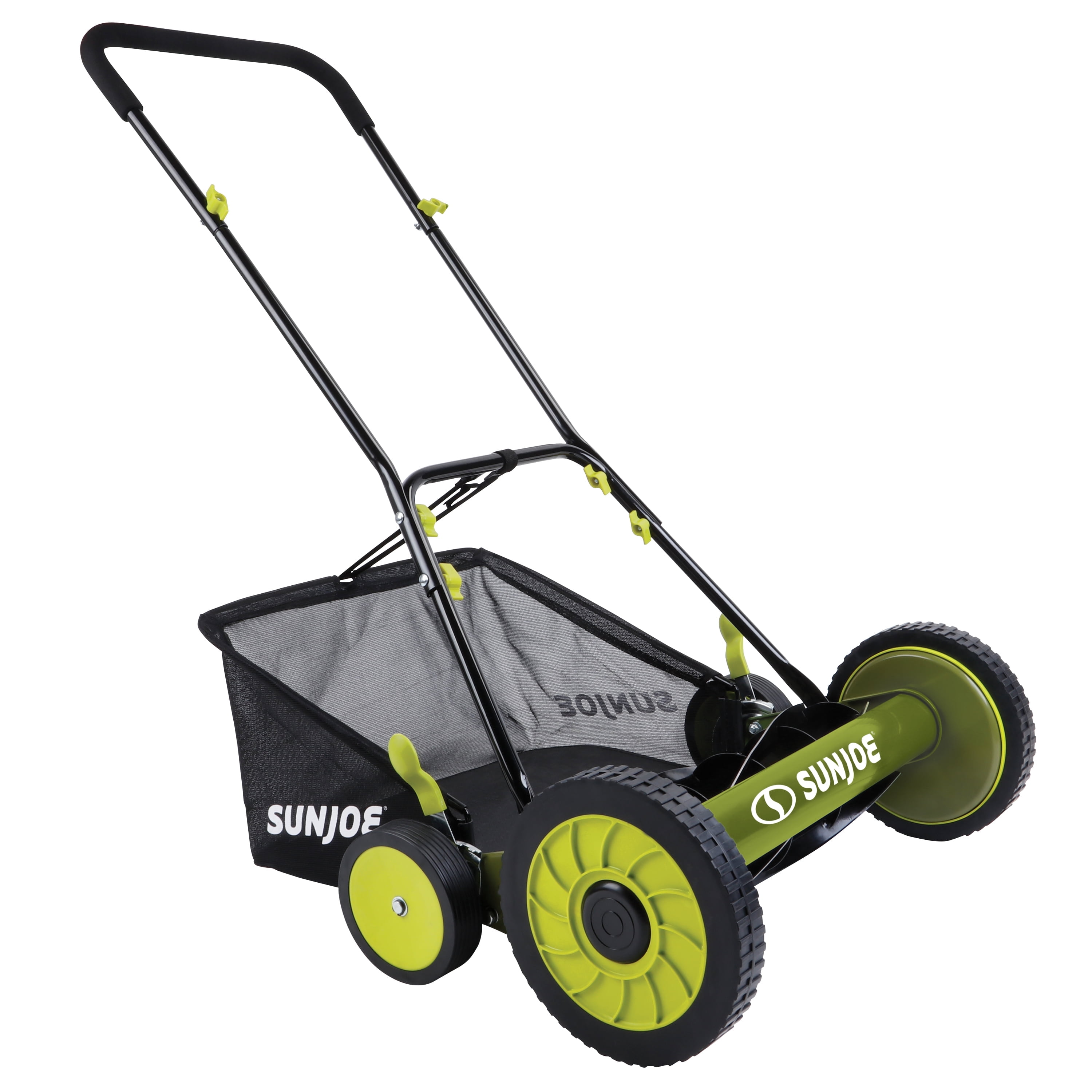 Sun Joe 18-inch 5 Blade Manual Reel Mower with Grass Catcher, 9-Position