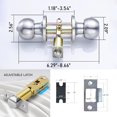 thumbnail image 2 of Doorknob, 1 Pack Entry Doorknobs Lock with Keys, for Front Door, Exterior and Interior Doors, Satin Nickel Finish, 2 of 7