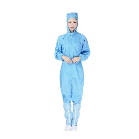 

NUOLUX Plague Prevention Isolation Clothing Anti-static Full Body Protective Clothing One-piece Hooded Coat Dustproof Clothes Without Shoes for Outdoor Wearing - Size L (Blue)