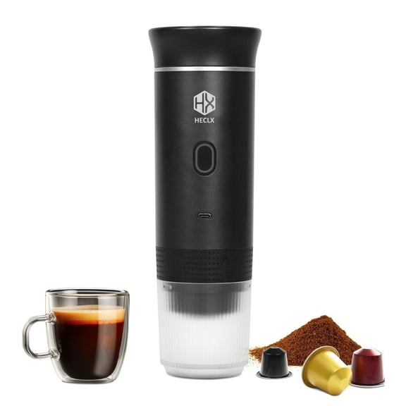 HX HECLX Black Portable Espresso Machine & Coffee-Maker Combo