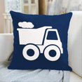 thumbnail image 2 of Throw Pillow Cover Nursery Dump Truck in Navy Blue Construction Decorative Pillow Case Home Decor Square 16 x 16 Inch Pillowcase, 2 of 5