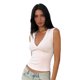 thumbnail image 1 of Camisetas sin mangas de verano para mujer, con estampado de lunares a la moda o color liso, corte ajustado, escote en V profundo, ideales para salir., 1 of 8