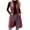 Wine, variant on Women's Sleeveless Suede Long Vest Casual Lapel Open Front Duster Vest Casual Fashion Work Vests with Pockets Green L(L)