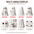 thumbnail image 5 of Cute Halloween Ghost Figurine, White Ghost Statue with Coffee Cup Design, Funny Tabletop Decor for Home, Shelf, Desk, Party and Holiday Decoration, 5 of 7