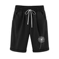 thumbnail image 1 of LOVZFMLL Women's Elastic Waist Baseball Printed Drawstring Shorts Black M, 1 of 2