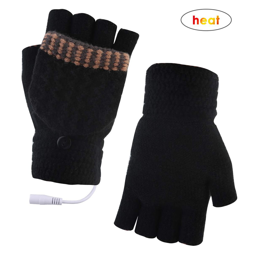 Winter wonder soft fingerless Fleece Lined Hand Knit gloves for typing & driving 