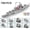 8 IN 1, variant on 2081pcs Military Bismarck Battleship Large Boat Cruiser Model Weapon Building Blocks Warship Set Toys for Children Gifts