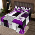 thumbnail image 2 of Erosebridal Geometric Stripe Coverlet Set King,Rectangle Lines Bedding Set,Patchwork Decor,Breathable,3 Pieces, 2 of 5