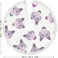 thumbnail image 5 of GZHJMY Abstract Kitten Head and Butterflies Christmas Tree Skirt 36" for Indoor Outdoor Holiday Party Office Store Cupboard Decoration, 5 of 5