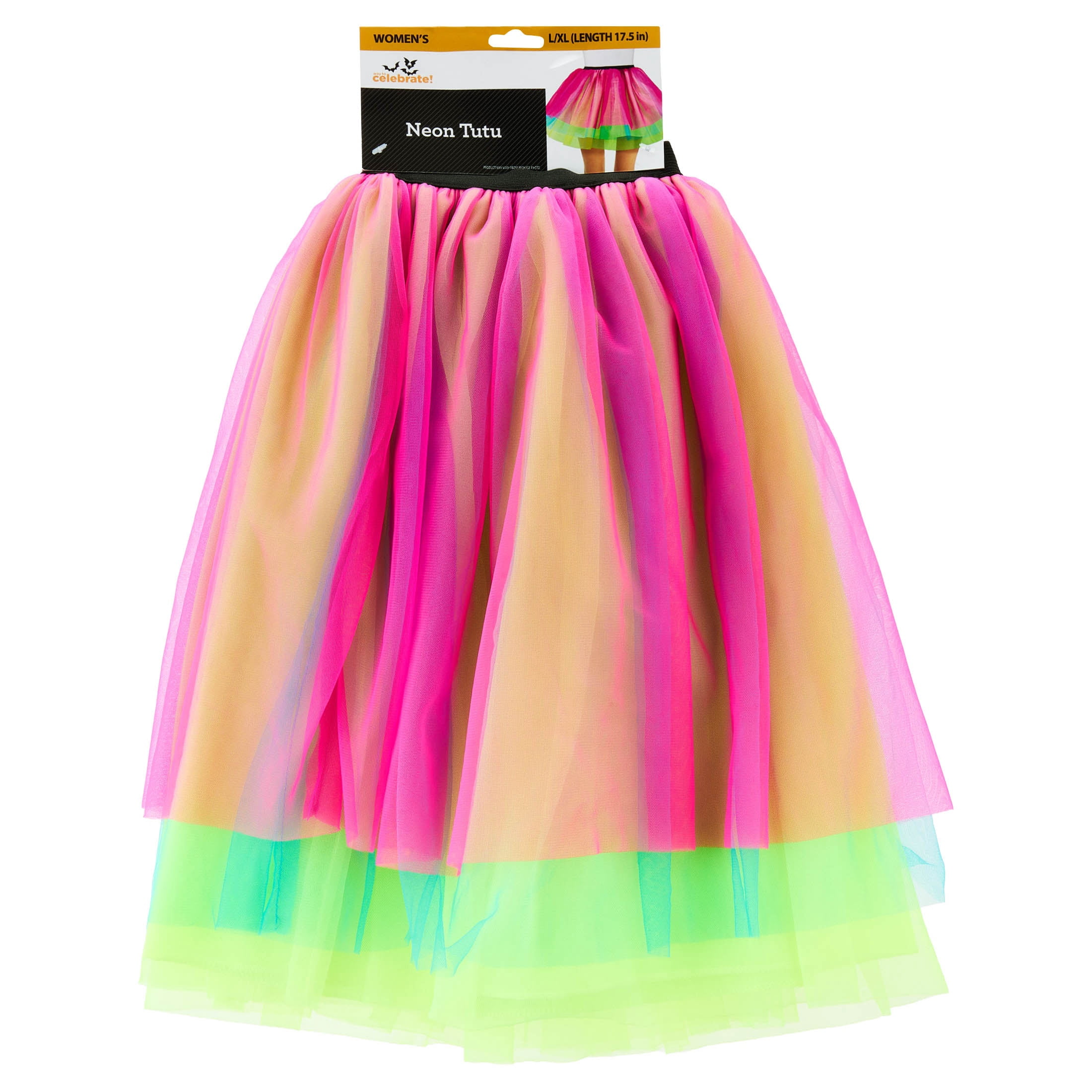 Neon Tutu Costume Accessory for Adults, Multicolor, L/XL, Halloween by Way To Celebrate