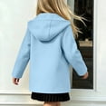 thumbnail image 5 of Girls Winter Coat Zaewscy Children's Winter Solid Color Woollen Overcoat Long Sleeve Hooded Casual Outwear Pockets Jackets Kids Light Blue 12-13Years, 5 of 9