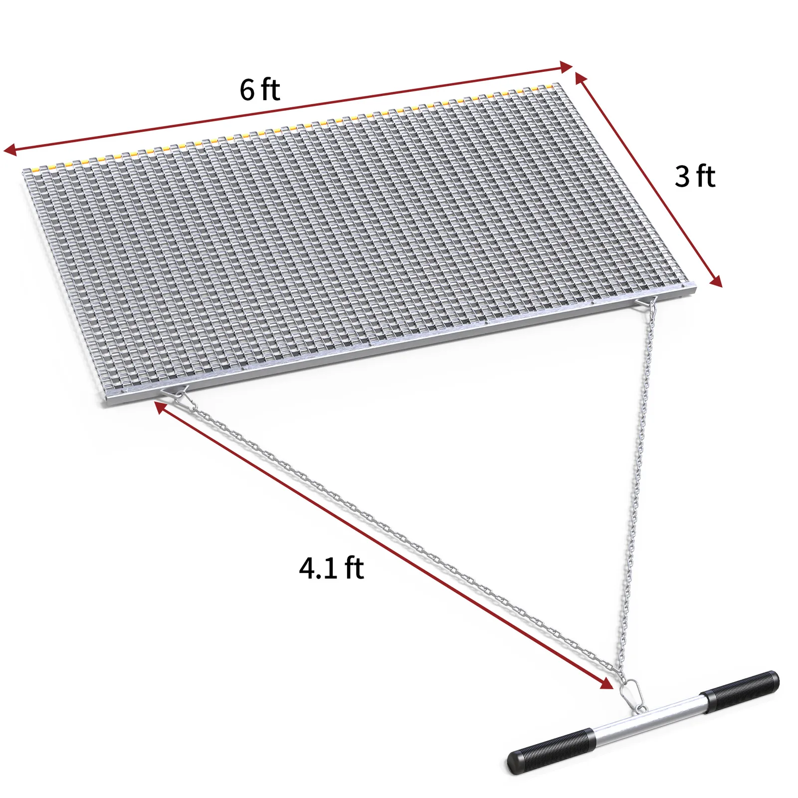 RVNI 6' x 3' Drag Mat Heavy Duty Zinc & Steel Mesh Field Surface Leveling for ATV UTV
