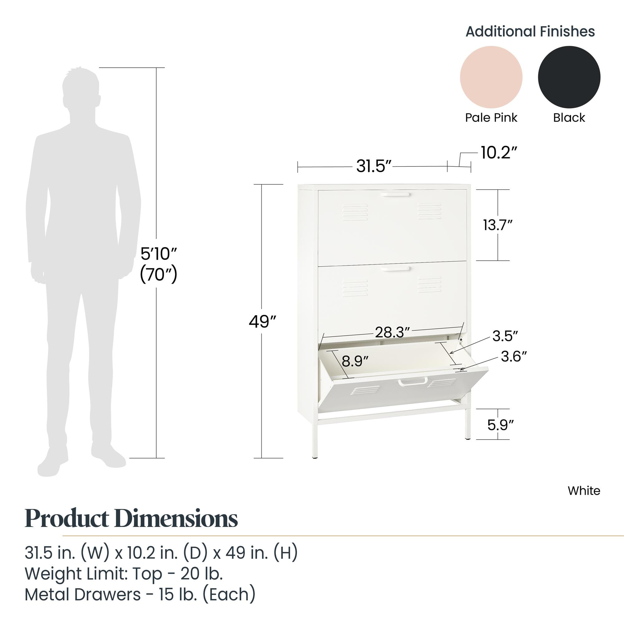 Shadwick 3 Door Locker Style Metal Shoe Storage Cabinet – RealRooms