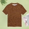 thumbnail image 4 of Leopard Print Pattern Women's Short Sleeve Tops Casual Blouses T Shirt, 4 of 6