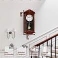 thumbnail image 4 of Quickway Imports - Vintage Grandfather Wood- Looking Plastic Pendulum Wall Clock for Living Room, Kitchen, or Dining Room, 4 of 9