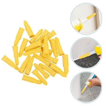 DEEPCRAFF 36 Pcs Caulking Caps Yellow Plastic Conical Caulk Tube Plug