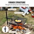 thumbnail image 6 of Swivel Campfire Grill, Fire Pit Grill Grate over Fire Pits, Heavy Duty Steel Grill Grates, 360° Adjustable Open Fire Outdoor Cooking Equipment, Portable Camp Fire Racks for Camping Outdoor BBQ, 6 of 6